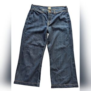 J BRAND blue denim jeans wide leg culotte crop length Sz 30 cut#839 unique style